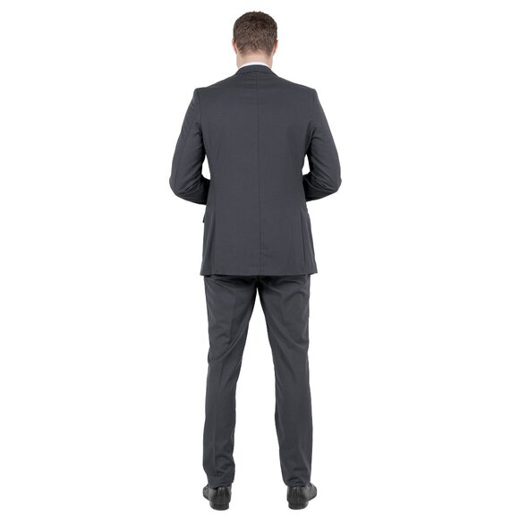 Azzuro's Premium Polyester Slim Fit 2pc Mens Suit, Chaorcoal - Picture 2 of 5